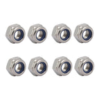 8pcs M8 x 1mm Pitch Metric Fine Thread 304 Stainless Steel Hex Lock Nuts