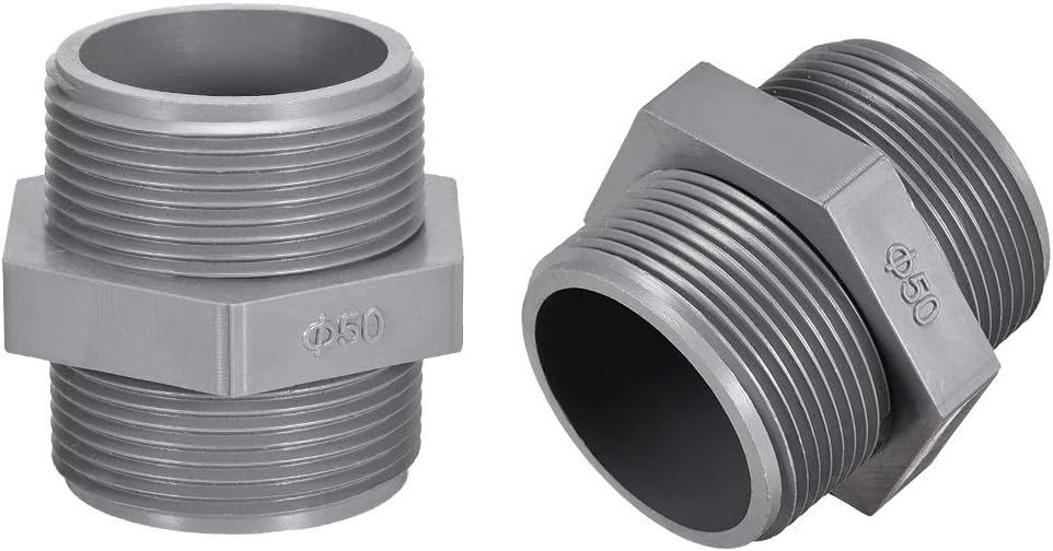 Pipe Fittings Connector G1-1/2 Male Thread Adapter Plastic Hex Nipple 6pcs