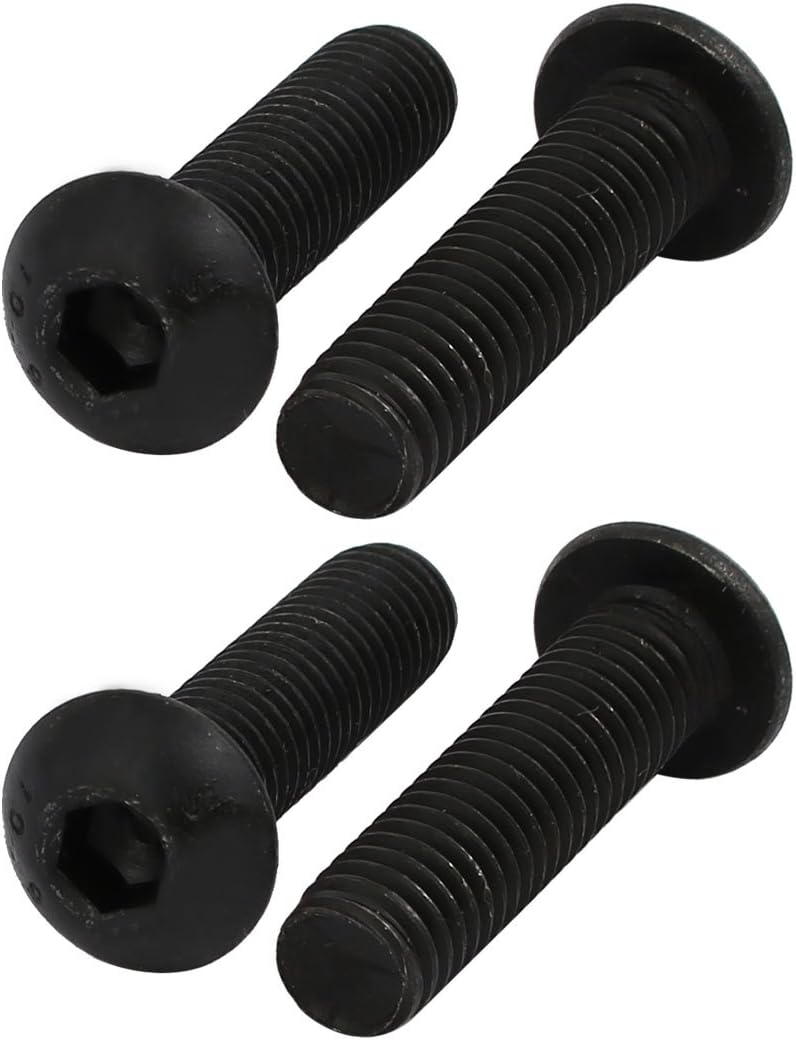 4pcs M8x30mm 10.9 Grade Button Head Hex Socket Left Hand Thread Screw Bolt
