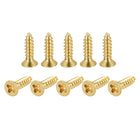 Brass Wood Screws, M3x12mm Phillips Flat Head Self Tapping Connector for Door, Cabinet, Wooden Furniture 50Pcs