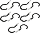 2 Inch Plastic Coated Screw-in Open Cup Ceiling Hooks Hangers Black 10pcs