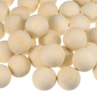 50pcs Round Wood Balls 25mm Diameter Unfinished Solid Wooden Spheres, Natural Craft Balls for DIY Craft Projects Art Ornaments