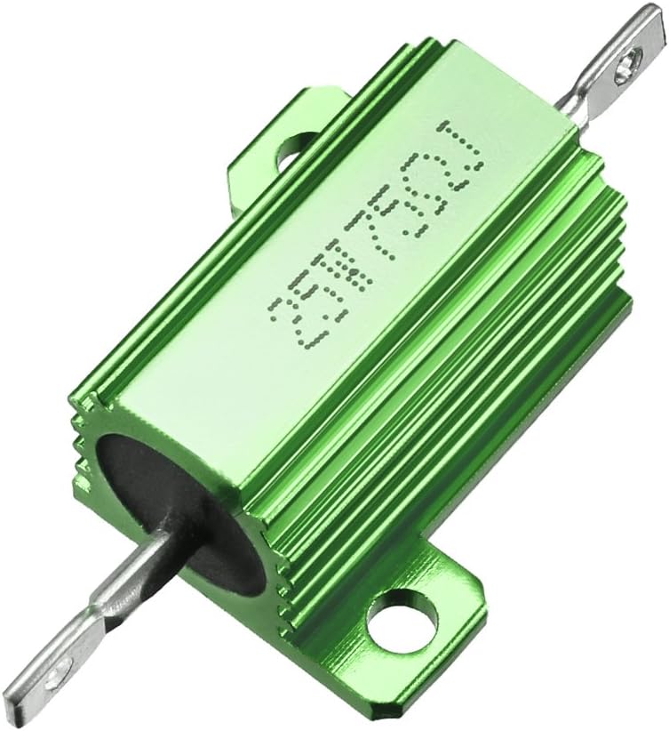 25W 75 Ohm 5% Aluminum Housing Resistor Screw Chassis Mounted Aluminum Case Wirewound Resistor Load Resistors Green 1 pcs