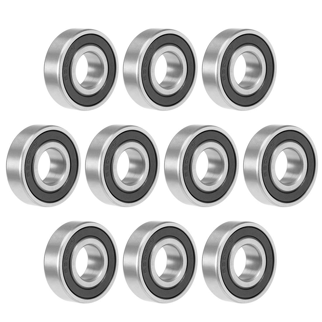 6203-2RS Deep Groove Ball Bearing 17x40x12mm Double Sealed Chrome Steel Bearings 10-Pack