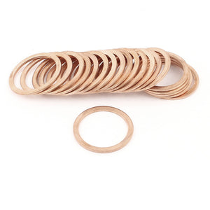 20Pcs 24mmx30mmx1.5mm Copper Crush Washer Flat Oil Drain Gasket