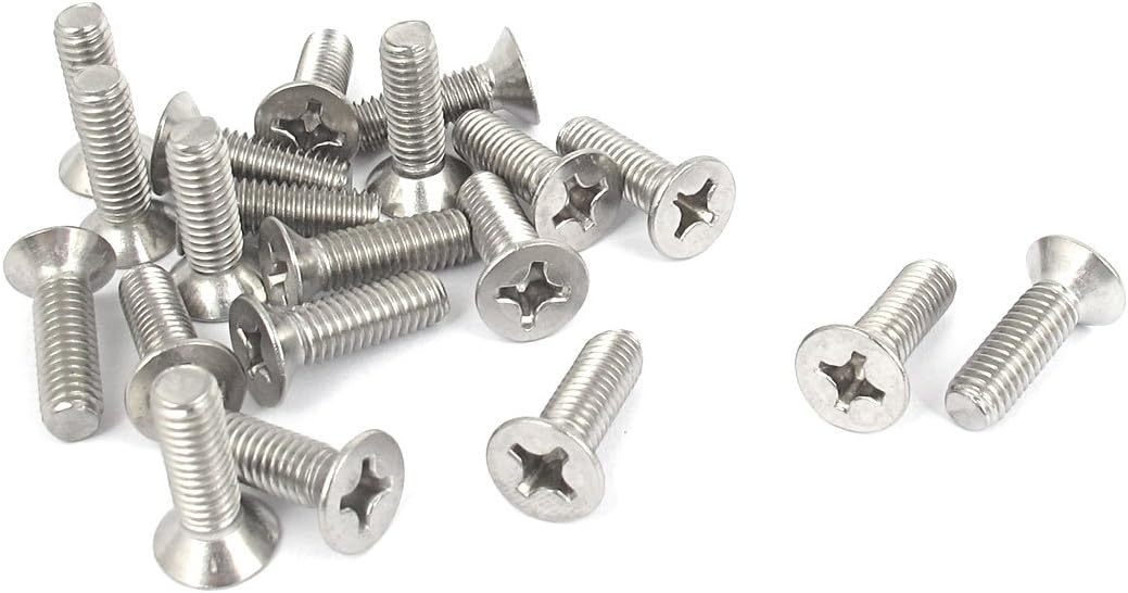 M6 x 20mm Phillips Flat Head Countersunk Bolts Machine Screws 20pcs