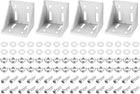 4Set Inside Corner Bracket Gusset Kits, 78x78x79mm 8080 Angle Connector for 6060 Series Aluminum Profile (Silver/ 32 x Square Nuts & Hex Socket Bolts & Washers)