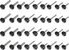 48pcs Knurled Clamping Knob Set M5/M6/M8 x 10mm/12mm/16mm/20mm/30mm Thread Thumb Screws Plastic Round Head Threaded Stud Hand Jig Knobs Kit Black