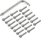 M6x25mm Torx Security Machine Screw, 20pcs Pan Head Screws Inside Column, with T30 L-Type Wrench, 304 Stainless Steel Fasteners Bolts