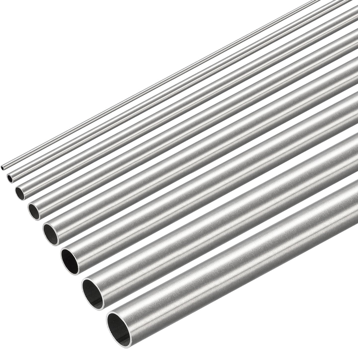 304 Stainless Steel Tube 1mm 2mm OD x 0.3mm Wall Thick, 3mm 4mm 5mm 6mm 7mm 8mm OD x 0.4mm Wall Thick 300mm Length Pack of 8