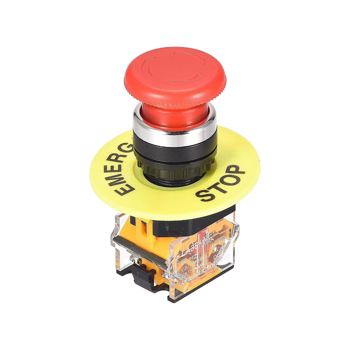 22mm Montage-Sperre Notstopp-Tastenschalter mit 60mm Notstopp-Schild 1NO 1NC