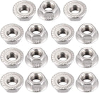 5/16-18 Serrated Flange Hex Lock Nuts, 304 Stainless Steel, 15 Pcs
