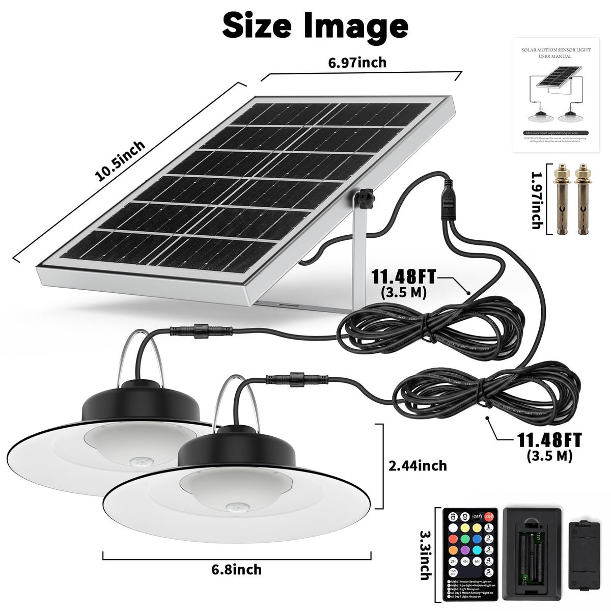 LinkMejor Solar Shed Light com Controle Remoto, Sensor de Movimento, 7000LM, 1 Embalagem