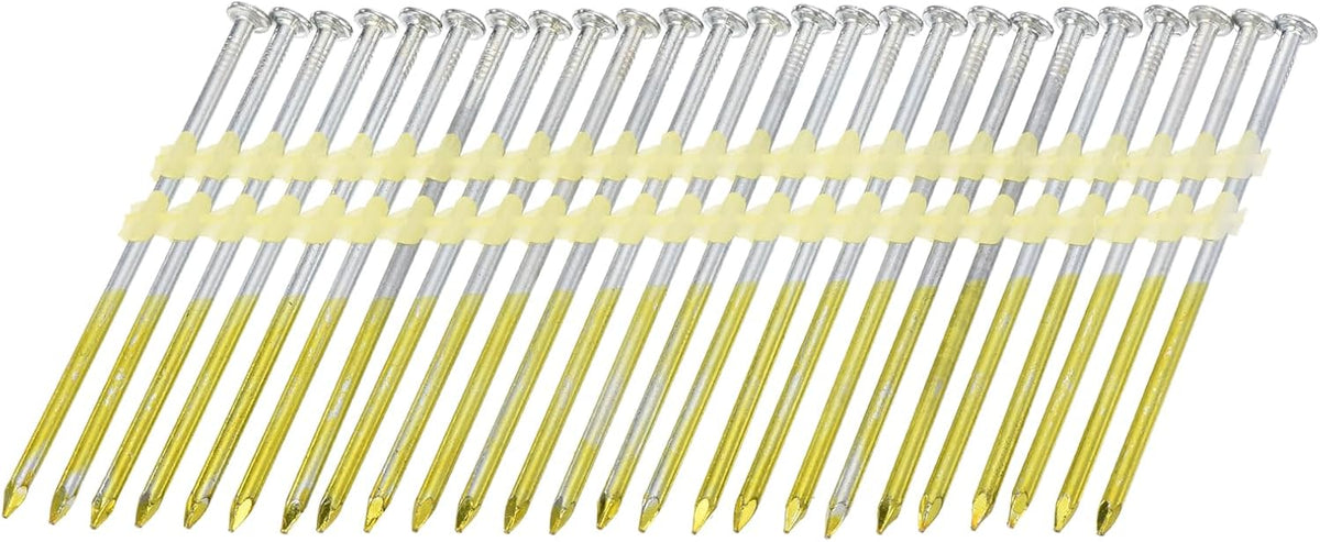 500Pcs 21 Degree 0.131" x 3-1/2" Framing Nails, Galvanized Carbon Steel Plastic Collated Nails for Furniture/Constructions, Color Zinc