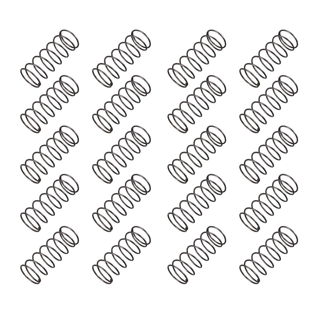Compression Spring - 1.2mm Wire Dia, 20mm OD, 50mm Free Length Spring Steel Extension Spring,Black,20Pcs