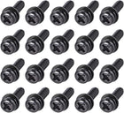 M5 x 16mm Carbon Steel Phillips Pan Head Machine Screws Bolts Combine with Spring Washer and Plain Washers 20pcs