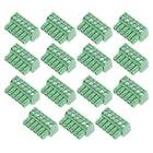 15Pcs AC300V 8A 3.5mm Pitch 6P Flat Angle Needle Seat Insert-in PCB Terminal Block Connector Green