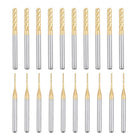 20Pcs 1mm 3mm Titanium Coat Carbide End Mill Engraving Milling Cutter CNC Router Bits for PCB Machine, 1/8" Shank