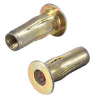 Multi-Grip Rivet-Nut, M5 Pre-Bulbed Shank Carbon Steel Color-Zinc-Plated Flat Head Threaded Insert Nut 25Pcs