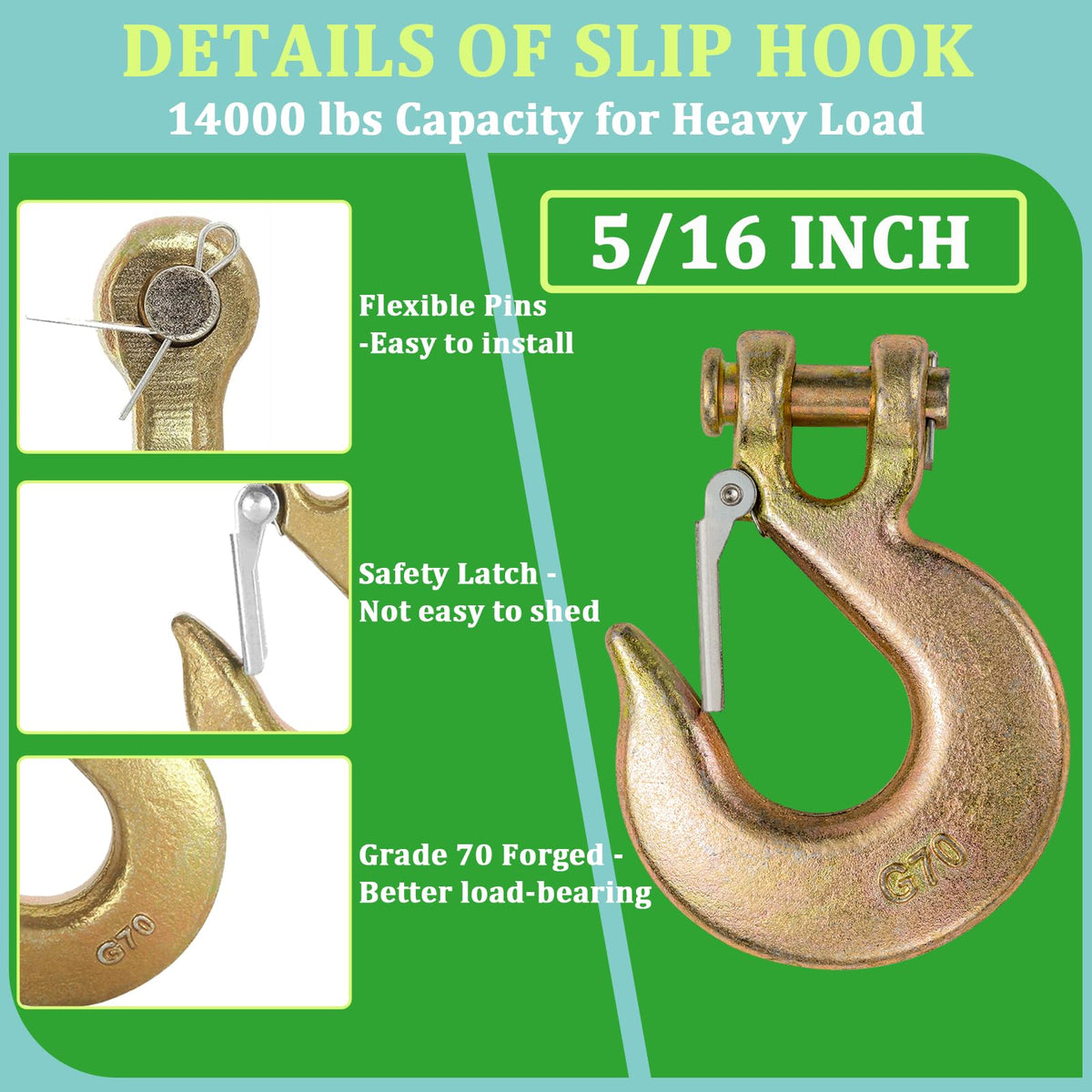 4Pack 5/16" Clessidra Sfere a Sfere con Chiave di Sicurezza, Catena a Pesi da Lavoro