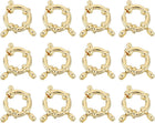 Spring Ring Clasps, 12Pcs 12mm Stainless Steel Round Close Spring Ring Clasps Connectors for DIY Necklace Bracelets Jewelry Making, Gold Tone
