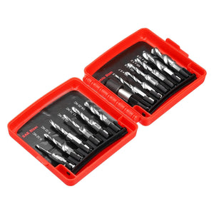 13-teiliges Kombinationsschraubenzieher-Set, SAE 6-32NC bis 1/4-20NC, Metrisch M3 bis M10, Schnellwechselschraubenzieher mit Schnellwechselsystem, Schraubenzieherbohrer-Schraubendreher-Set