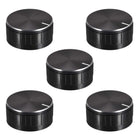 5pcs Potentiometer Knob Knurled Shaft Black Aluminum Groove Surface Rotary Knob 40mmx17mm Volume Control Knob