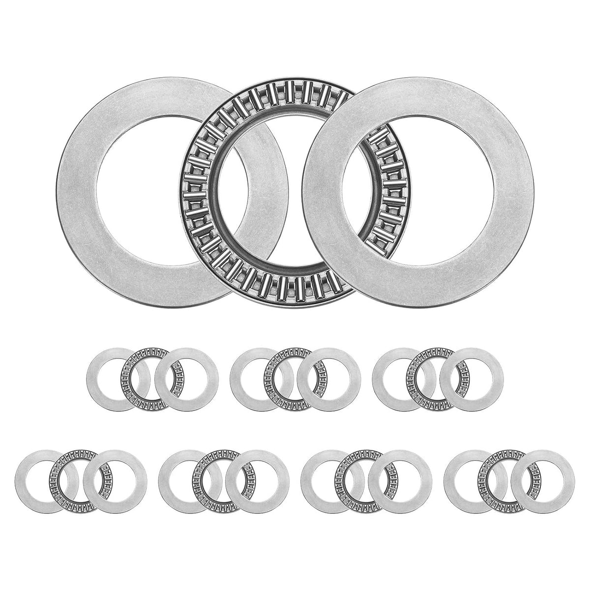 AXK3047+2AS Needle Roller Thrust Bearings with Bearing Washers, 30mm Bore Diameter, 47mm OD, 4mm Total Thickness for Lawn Mower Truck Power Steering