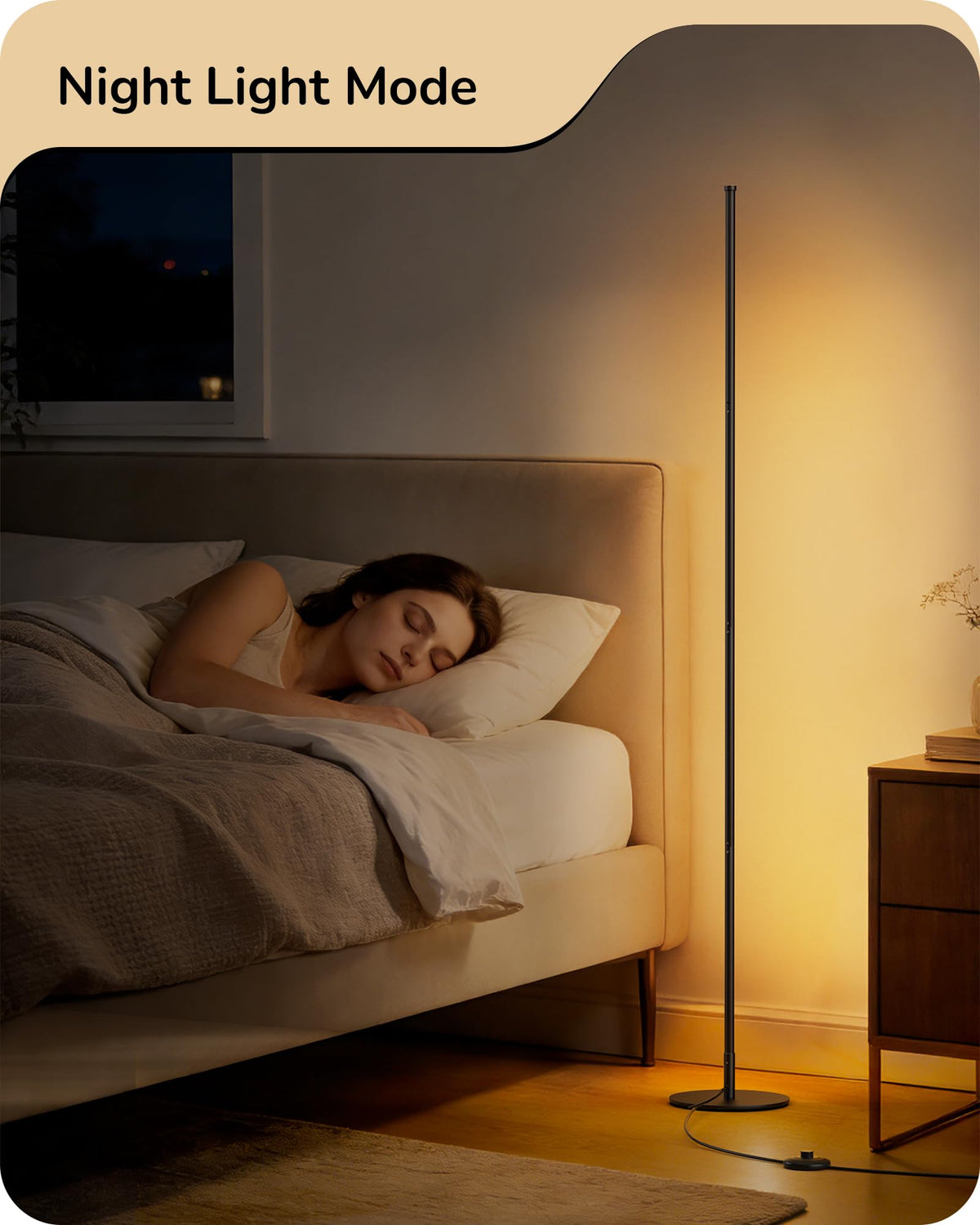 LinkMejor 59,8" Lampa Lantai dengan Remote & 3 Pengaturan Tinggi, Dimensi & 3CCT