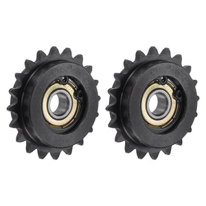 #25 Caçamba de Corrente, 8mm Diâmetro 1/4" Ponto 19 Dentes Caçamba de Tensão, Aço Carbono C45 25 Caçamba de Corrente com Rolamento para Corrente ISO 04C, 2Unid