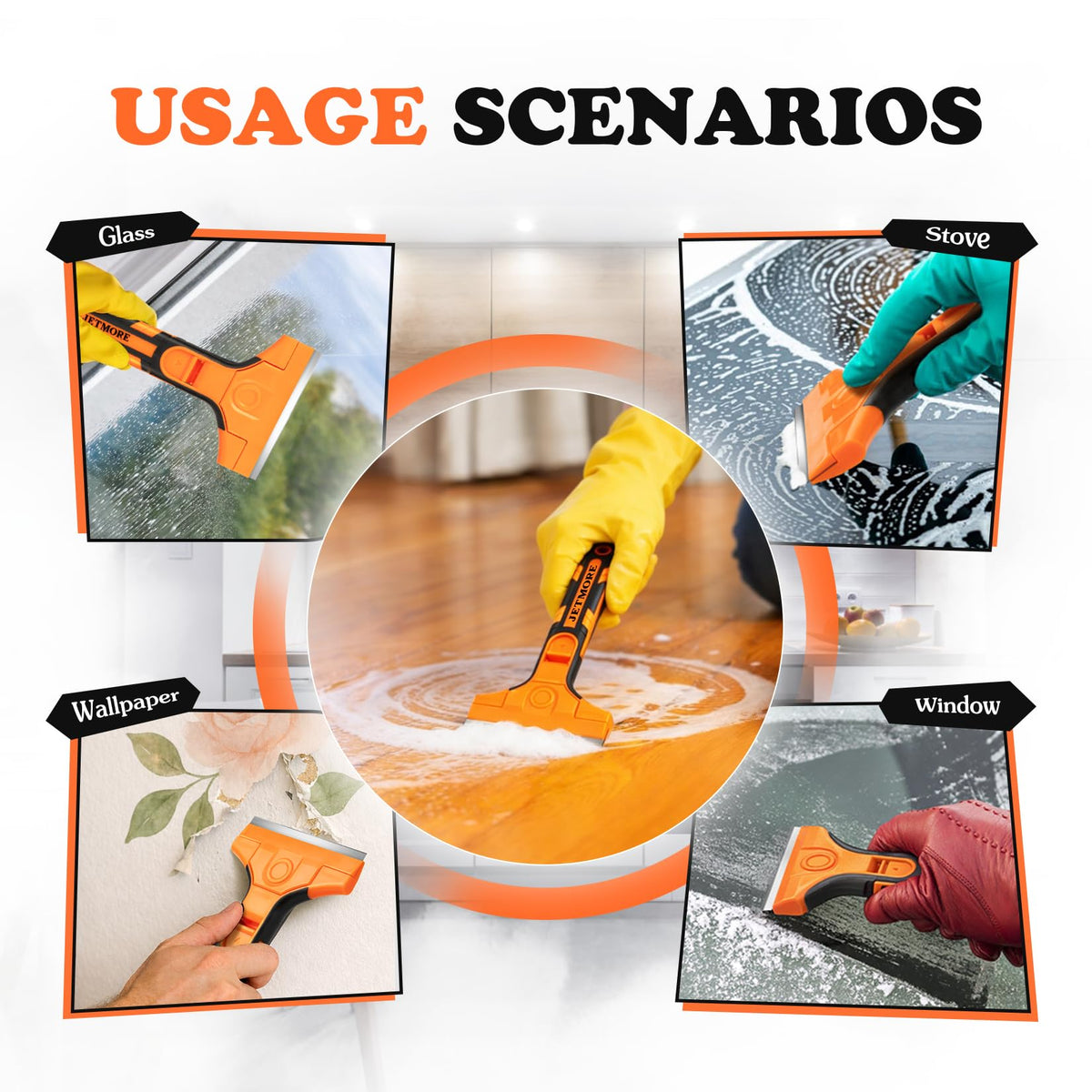 LinkMejor Razor Blade Scraper, Window Scraper with 15 Blades, Razor Scraper