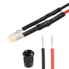 10Set DC 12V 3mm Pre Wired LED with Holder, Yellow Light Round Top Clear Lens, 6mm Panel Mount