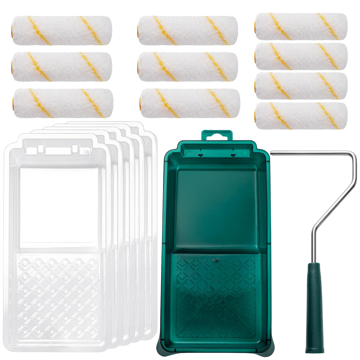 LinkMejor Paint Roller Kit, 17 pachete, Roller de pictură de 4 inch pentru pereți