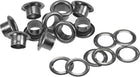Grommets Eyelets with Washers Kit, 13.5 x 8 x 7mm Alloy Grommet for DIY or Craft Projects Black 200 Set