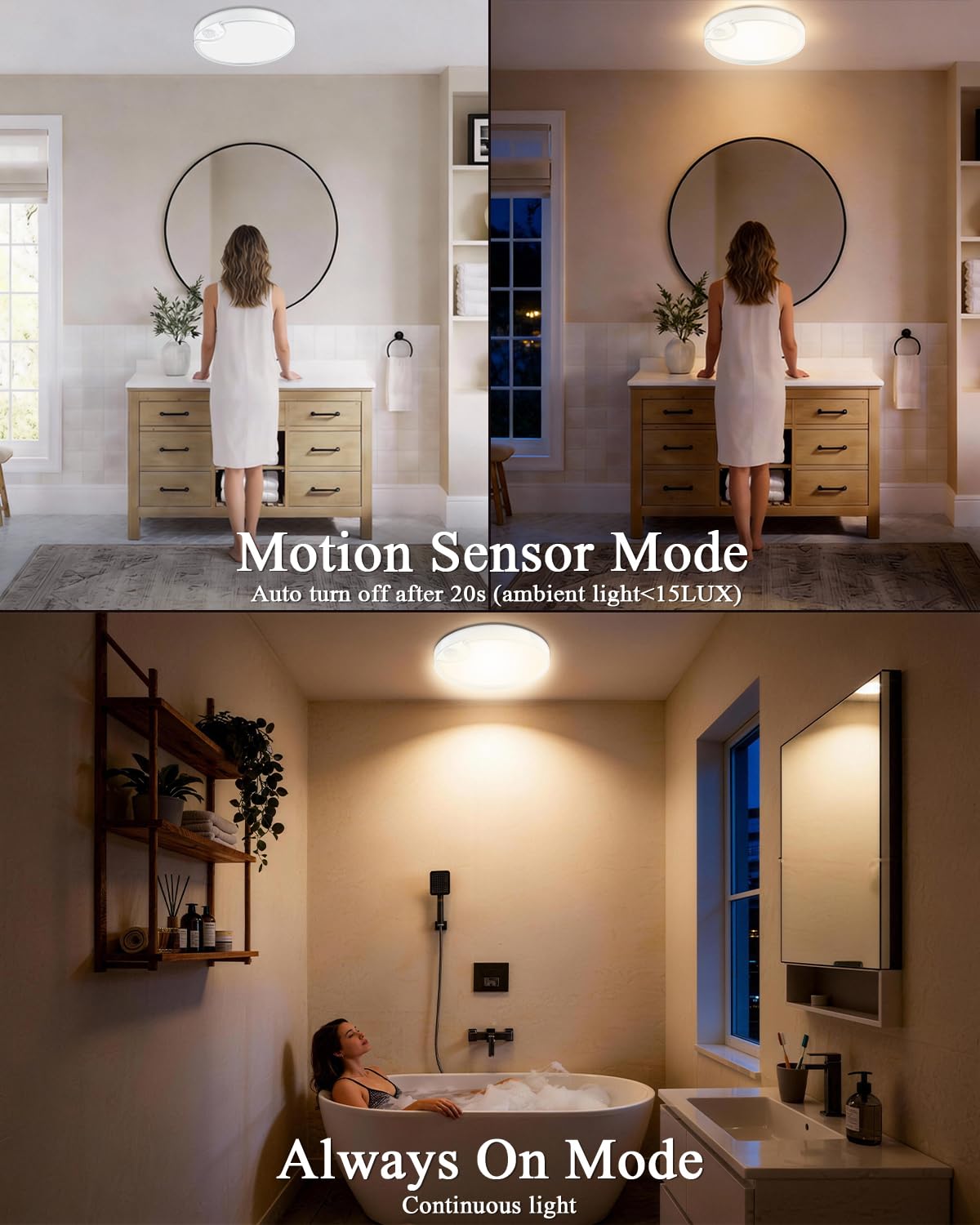LinkMejor Sensor Gerak Lantai Kaca, Penerangan Kabin, 2 Pack