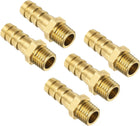 5Pcs Brass Hose Barb Fittings Metric M12-1.5 Male to Barb Fit Hose ID 10mm Barbed Pipe Fitting Adapter Connector for Water Fuel Air