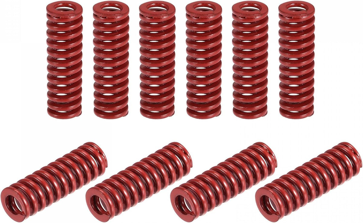 3D Printer Die Spring, 10pcs 8mm OD 25mm Long Spiral Stamping Medium Load Compression Mould Die Springs for 3D Printer Electric Part, Red
