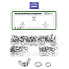 25 Set Wing Nut and Flat Washers Spring Washers, M4x0.7mm 304 Stainless Steel Butterfly Wing Nuts Hand Tighten Wing Nuts for Machinery Electronic Equipment
