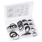 E-Clip Circlip - 88Pcs 11-Size External Retaining Shaft Snap Ring Washer Carbon Steel Assortment Set Black - Size: 25mm to 47mm