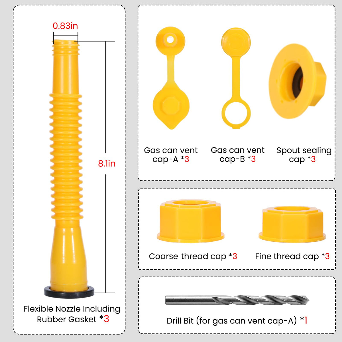 3-Pack Spargente Raccoglitore Gas Migliorato, Kit Senza Perforazione per il Raccoglitore del Gas