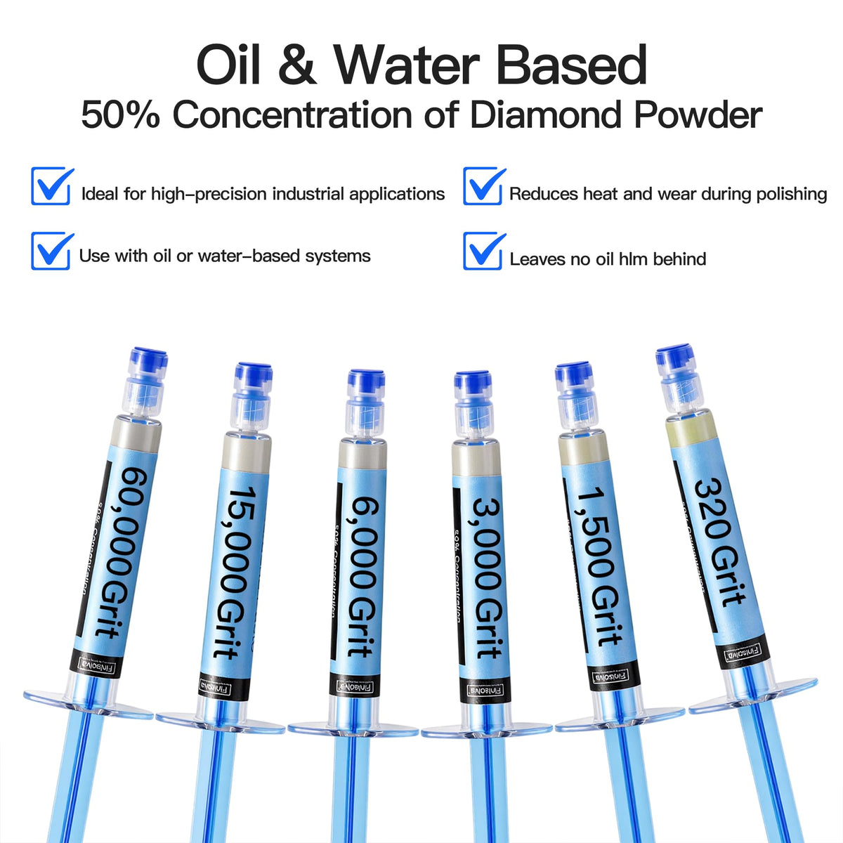 LinkMejor Diamond Polishing Paste Compound, 50%, 320-60 000 ziaren, pakiet 6 sztuk