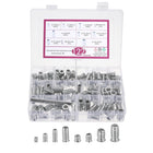 122Pcs Threaded Inserts Nuts, Carbon Steel Wood Insert Assortment Tool Kit Hex Socket Drive Wood Inserts Bolt Fastener Connector with Wrench, Silver