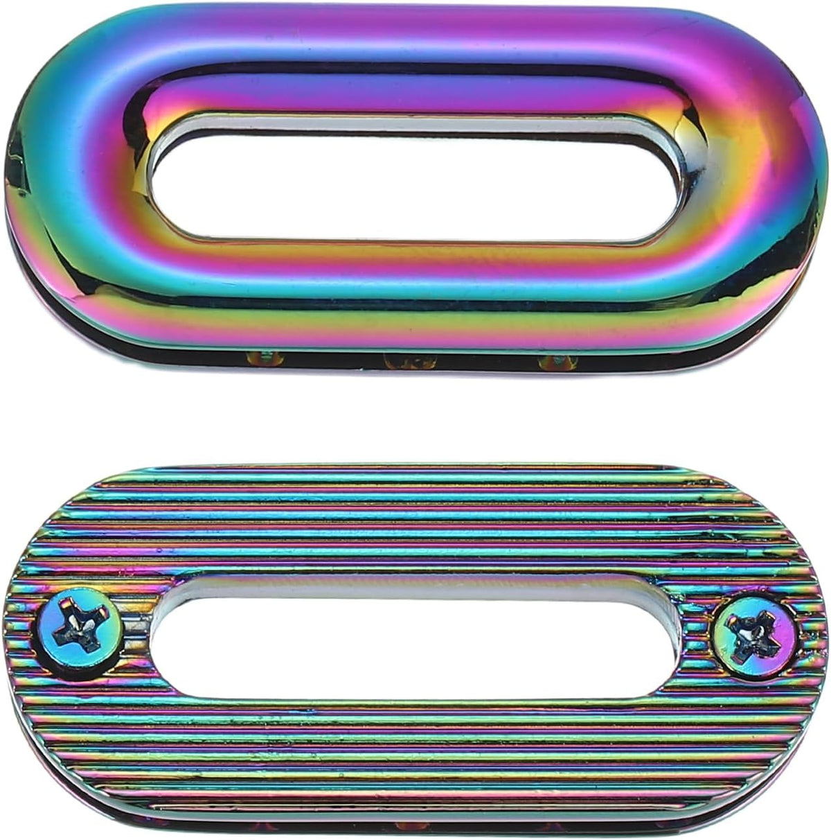 2Pcs Screw Together Grommets, 1 Inch Alloy Screw-in Oval Eyelets Grommets Bag Loop Curtain Grommets for DIY Sewing Clothes Leather Handbag Replacement, Colorful