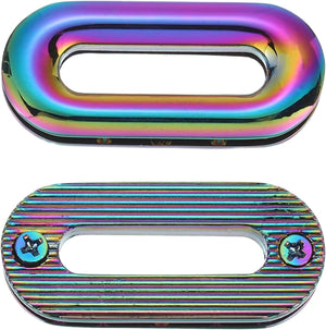 2Pcs Screw Together Grommets, 1 Inch Alloy Screw-in Oval Eyelets Grommets Bag Loop Curtain Grommets for DIY Sewing Clothes Leather Handbag Replacement, Colorful