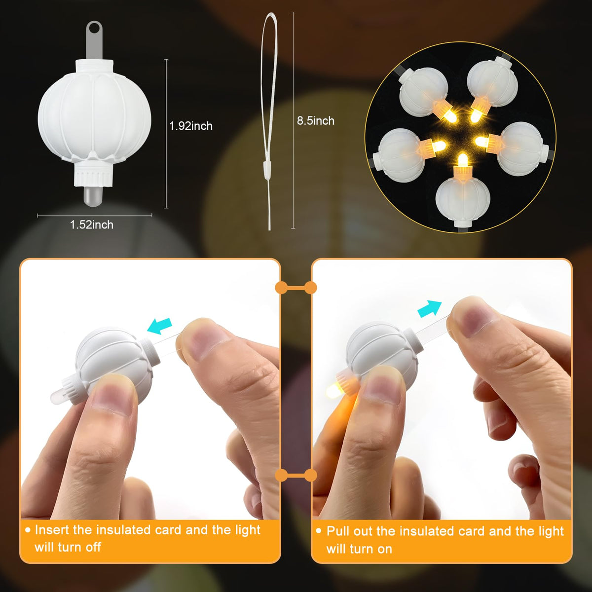 LinkMejor 24 Pack Small LED Lights Battery Powered Waterproof Hanging Light Last 48 Hours for Paper Lanterns,Balloons,Floral,Weddings & Festival Christmas Decorations,Warm White