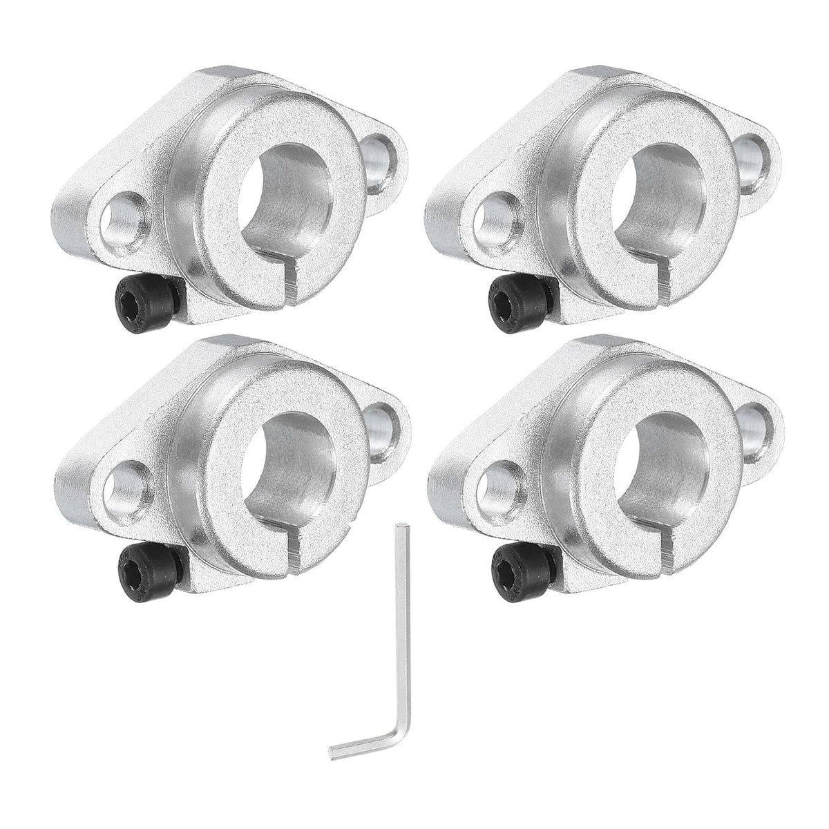 4pcs SHF13 Aluminum Linear Rod Rail Shaft Support for 13mm Diameter Shaft, Linear Motion Rail Guides Mounting Bracket with Wrench for CNC Machine, 3D Printer, Automation Equipment