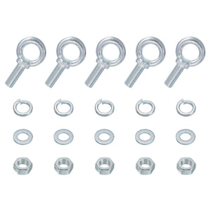 5 Pack M16 Galvanized Carbon Steel Eye Bolts, 5/8" x 1.57" Lifting Ring Eye Bolt with Nuts and Washers Heavy Duty Screw Eye Bolts Kit for Tie Down Straps Indoors Outdoors, Silver