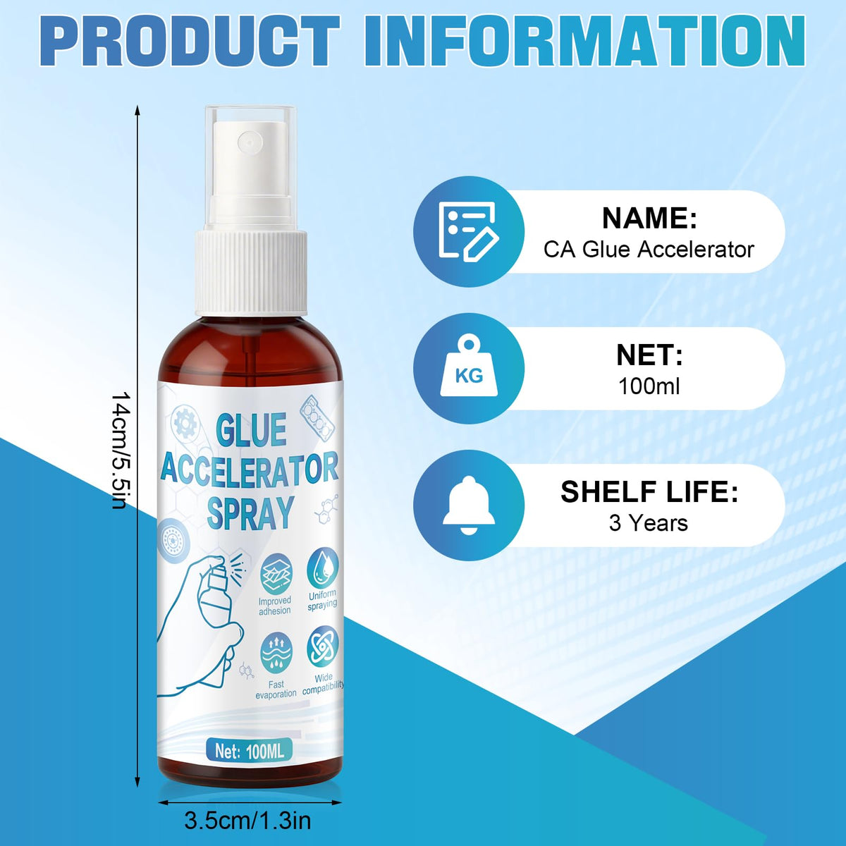 LinkMejor CA Glue Accelerator Spray, Limhastighedsspray, 100ml
