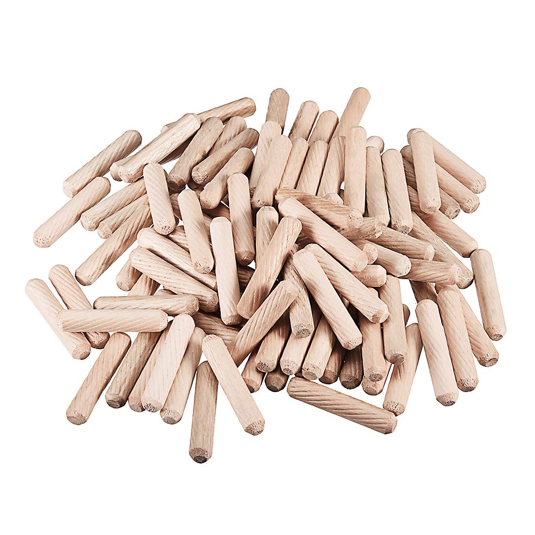 0.31"x1.57"(8x40mm) Wooden Dowel Pin Wood Kiln Dried Fluted Beveled Hardwood 100pcs