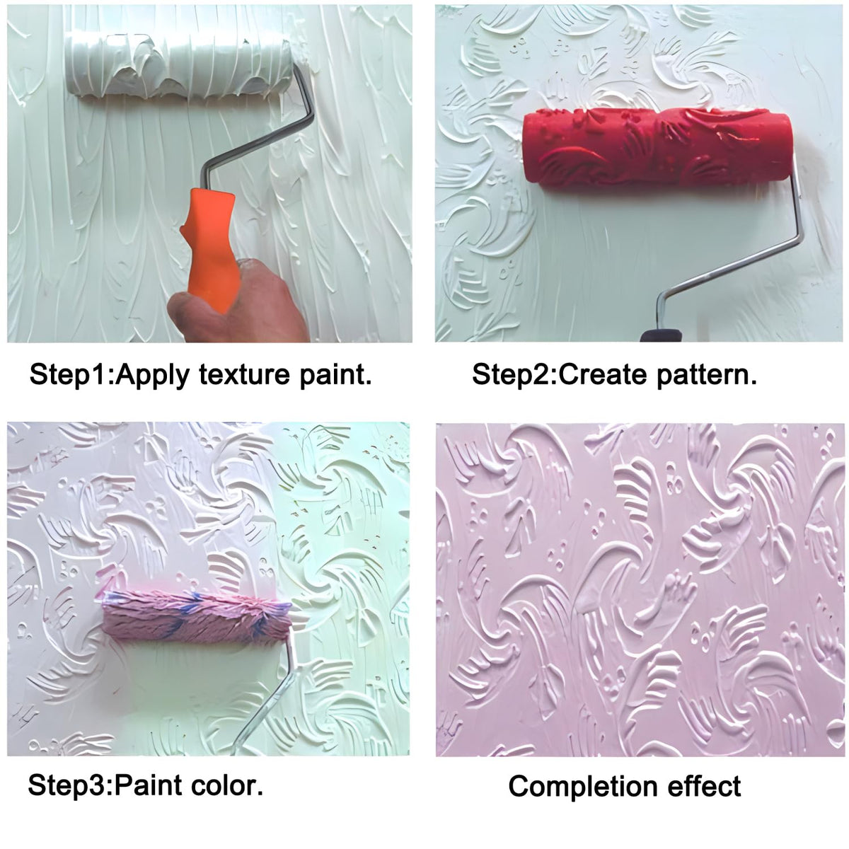 7" Texturing Roller, Mönsterad Textured Paint Roller, Drywall Texture Tool